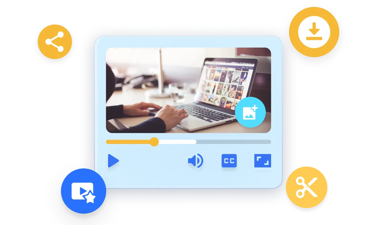 Do it all with Visla — classroom tutorial video maker platform showing AI editing, collaboration, and sharing tools on a laptop